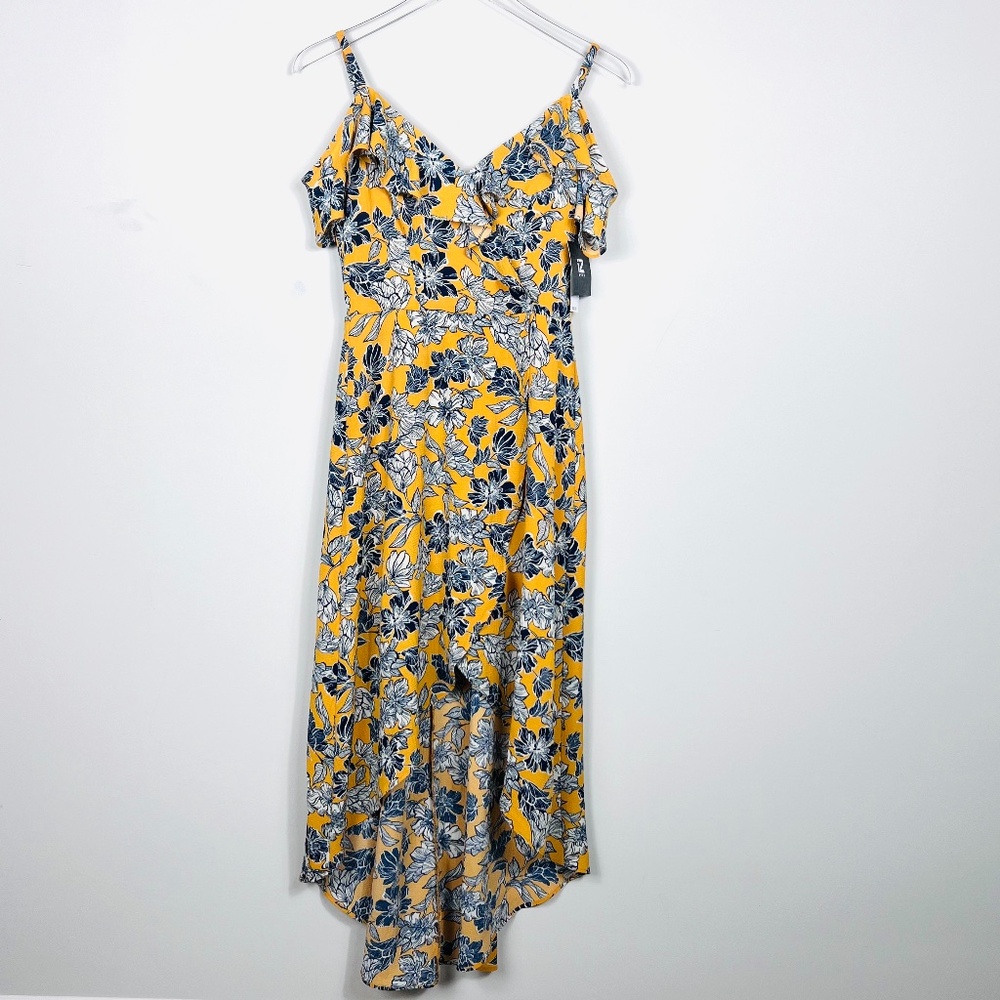 IZ Byer‎ Wrap High Low Babydoll Y2K Dress Size Small Floral Vintage NEW